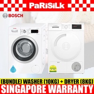 (Bundle) Bosch WAW28480SG Series 8 Washing Machine (9kg) + WTH83008SG Series 4 Heat Pump Dryer (8kg)