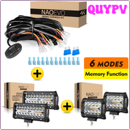 QUYPV NAOEVO 7นิ้ว4X4ไฟบาร์ Led ออฟโรด4X4อุปกรณ์เสริมรถบรรทุกอัตโนมัติ LED 6โหมด Atv เรือตัดหมอกขับรถ10ฟุตบังเหียนมีสาย APITV