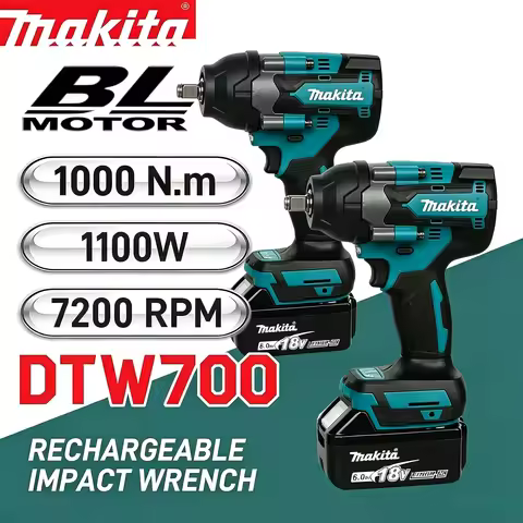 Makita DTW700 Cordless Impact Wrench 18V Brushless Motor 1000Nm Variable Speed Electric Wrench High 