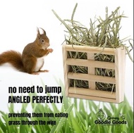 兔子木製乾草架 兔子乾草餵食器馬槽草架豚鼠兔子食物分配器小寵物龍貓倉鼠 (減少浪費)