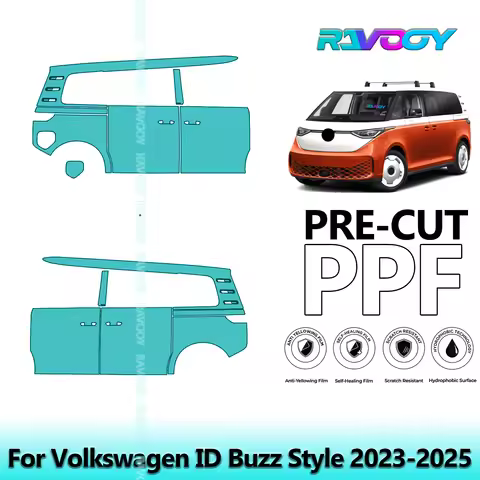 For Volkswagen ID Buzz Style 2023-2025 8.5mil Clear Matte Pre-Cut PPF Door & A/B Pillar Kit TPU Pain