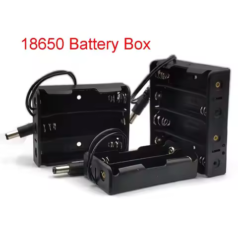 18650 Battery Holder Box 3.7V Battery Storage Case 1/2/3/4 Cell Plastic Container with Connect Black