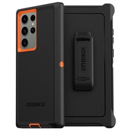 OtterBox Defender For Samsung S24 Ultra S23 ultra S22 Ultra Shockproof Case (Black / Orange) OtterBox