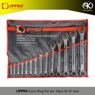 LIPPRO Combination Wrench Set 14pcs 8-32mm 610C-14P