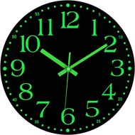Luminous Wall Cloc,12 Inch Silent Non-Ticking Battery Operated Clock, Lighted Wall Clock Decoration for Bedroom