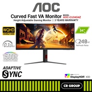 AOC CU34G4Z - 34 inch WQHD 240Hz Curved Fast VA Gaming Monitor (3Yrs AOC Warranty)