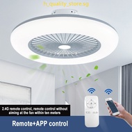APP Remote Control Ceiling Fan with LED Lights Invisible Ceiling Fan Lamp Chinese Style Lighting Restaurant Lights