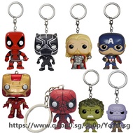 FUNKO POP Avengers: Endgame THANOS IRON MAN THOR Deadpool SpiderMan Hulk Keychain Action Figure Toys