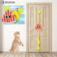 OKCATZONE Hanging Door Cat Toys Elastic Rope Ceiling Cat Toy Fluffy Plush Stretchable Spring Parachu