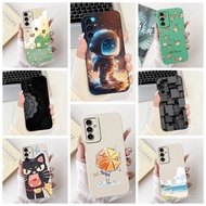 For Samsung M14 5G Case Aesthetic Cute Cat Coffee Painted Shockproof Silicone For Samsung Galaxy M14
