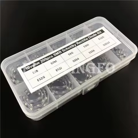 10x20pcs DO-214AA S2B S2M S3G S3M ES2D ES2G ES2J SS54 SS56 SS510 SMB Schottky Rectifie SMD Diode Kit