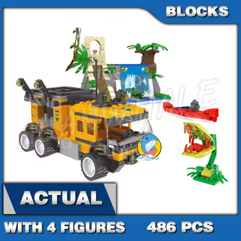 486pcs City Jungle Mobile Lab Waterfall Kayak Venus Flytrap Explorer 10711 Building Block sets Compa