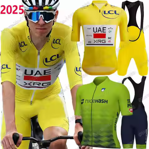 2025 UAE Team France TDF Critérium Du Dauphine Cycling Jersey Set Slovenia Tadej Pogačar Cycling Cl