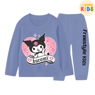 Piyama baju tidur lengan panjang anak perempuan ukuran 1-10 tahun motif KUROMI SANRIO