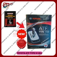 100% ORIGINAL TYPE T-IV TOYOTA ATF AUTO GEAR OIL (4L) ALTIS ZZE122 VIOS NCP42 INNOVA HARRIER HILUX A