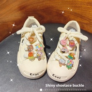 Children New Style bling Glitter Princess Ice Cream Rabbit Rainbow Shoe Buckle Detachable Shoelace D