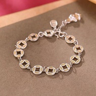Money Drawing Gold Ancient Style Bracelet Bracelet Simple Retro Copper Coin Nafu Pixiu Chinese Style