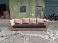【安鑫】二手家具~超級好貨!【300cm】四人座半牛皮厚牛皮沙發椅組 2手沙發 中古沙發 羽絨靠墊【A1999】