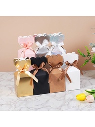 10 hộp quà giấy 8x8x10cm, thích hợp để đóng gói ly rượu, nến, kẹo, có thể gấp lại làm quà tặng ngày 