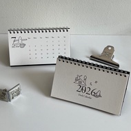 Frank 2026 Desk Calendar by September Spring - with Indonesia Public Holiday