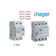 Hager 40A-63A 2P/4P ELCB