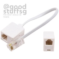 [SG FREE ] 2 socket 8P4C / RJ45 male RJ11 6P4C to female M / F Adapter telephone Ethernet