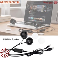 MSSUGYL 1Pcs USB Mini Speaker, 4Ohm 6W 3.5mm Audio Loudspeaker, Durable Transparent Black High Volum