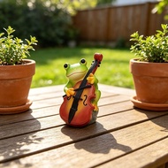 Garden Courtyard Decoration Resin Frog Decoration Cello Frog Outdoor Balcony Desktop Landscaping Dec