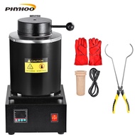 PHYHOO 3KG Gold Melting Furnace1500W 2102F Digital Electric Melting Furnace with Graphite Crucible