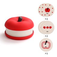 Creative Apple-shaped Coaster Heat-resistant and Anti-slip Mat Cute Tea Coaster Coffee Cup Coaster W