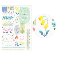 MD Yuru Log Decoration Sticker 2 sheets Floral