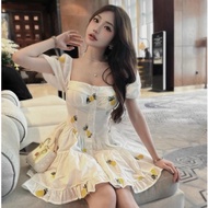 Đầm hoa cổ vuông dáng bánh bèo thời trang xinh xắn MTB