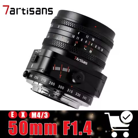 7artisans Tilt 50mm F1.4 Full Frame Manual Focus Tilt-Shift Lens Compatible with Sony E Fuji FX Olym