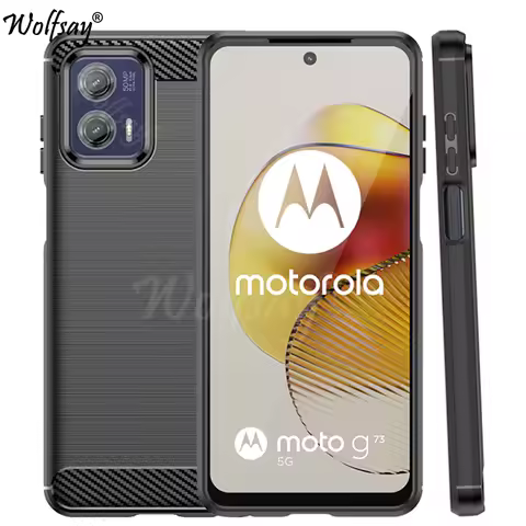For Motorola Moto G73 Case Silicone Carbon Fiber Back Cover For Moto G73 G53 G13 G23 G32 G72 E22i E1