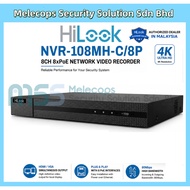 HiLook NVR-108MH-C/8P 8ch 8xPoE Network Video Recorder (4K Resolution)