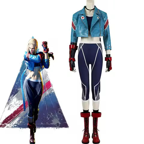 Cammy Cosplay Game Costume For Women Punk Jacket Crop Top Pants Full Set Halloween Carnival Party Di