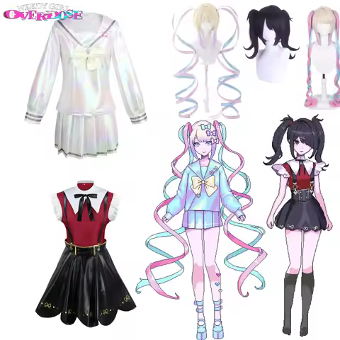NEEDY GIRL OVERDOSE KAngel Rain Cosplay Costume Full Set Wig Sailor JK Suit for Halloween Party Role