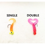 NEW BAKAU JIG WORM FISHING LURE SIZE: M SINGLE / DOUBLE