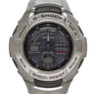 卡西歐 G 系列手錶 f-24971 銀/紫色 G-Shock GW-1210J 男士不鏽鋼石英錶 CASIO 數位/類比 ec-24971