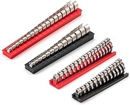 TEKTON 3/8 Inch Drive Crowfoot and Flare Nut Crowfoot Wrench Set with Rack, 62-Piece (5/16-1-1/16 in