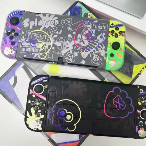 Switch 2 Oled Protective Case Hard Shell Dockable Splatoon 3 Anti Scratch Shockproof Protective Cove