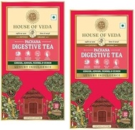 House of Veda Organic Digestive Tea – 25 Tea Bags | Ayurvedic Detox Blend | Aid Digestion with Ginge