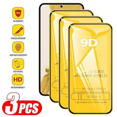 3Pcs 9D Full Cover Screen Protectors For Realme 10 8 7 6 Pro 5 3 3i 5i 5s 6i 6s 7i 8i 8s GT Master N