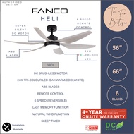 Fanco Heli 56-Inch and 66-Inch LED Ceiling Fan w Remote Control