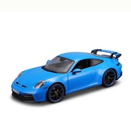 Maisto 1:18 2022พอร์ช911 GT3สีส้มแบบคงที่รถสปอร์ตยานพาหนะหล่อตายแบบคงที่โมเดลรถของเล่นสะสม