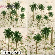 15 Multi-Size Coconut Palm Model Trees Railway Diorama Landscape (16cm, 13cm, 11cm, 8cm, 7cm; 3 tree