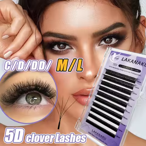 LAKANAKU 5DW D L M Curl Lashes Cilia and Brazilian Volume 3D W Sharp Russian Eyelash es Private Labe