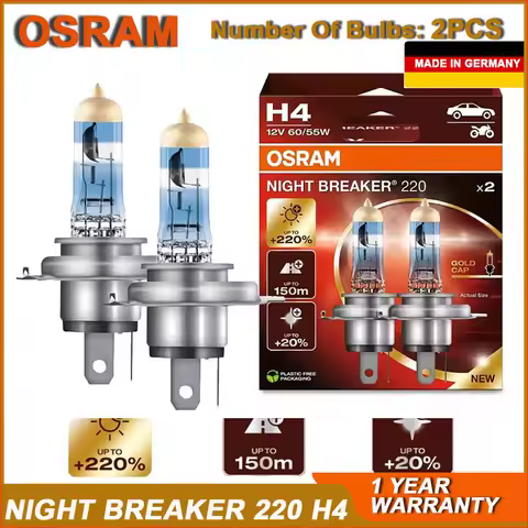 OSRAM Night Breaker 220 H4 64193NB220 P43t Halogen Headlight +220% Bright 12V 60/55W Original Car La