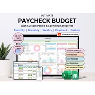 Paycheck Budget Spreadsheet Weekly Budget Monthly Budget Biweekly Bill Tracker Debt Tracker Financia