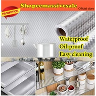 𝟓 𝐌𝐞𝐭𝐞𝐫 Kitchen Oil-Proof easy clean Wallpaper Aluminium Waterproof self-adhesive pelekat Sticker an